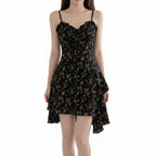 Midnight Bloom Ruffle Dress